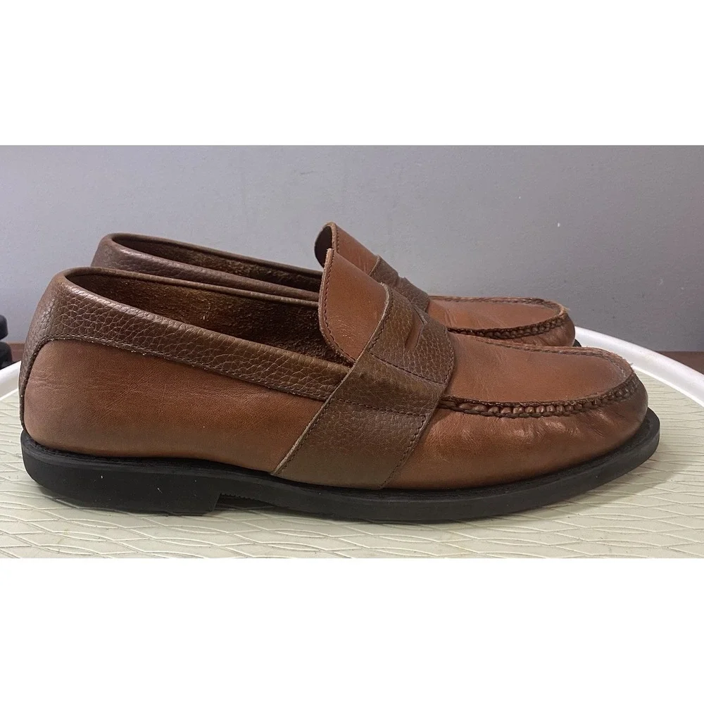 Rockport Men's Leather Driving Shoes Penny Loafer Brown Dress Shoes Sz. 12M